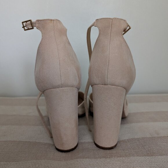 Lulus Cream heels with ankle strap size 8.5 - Picture 3 of 4